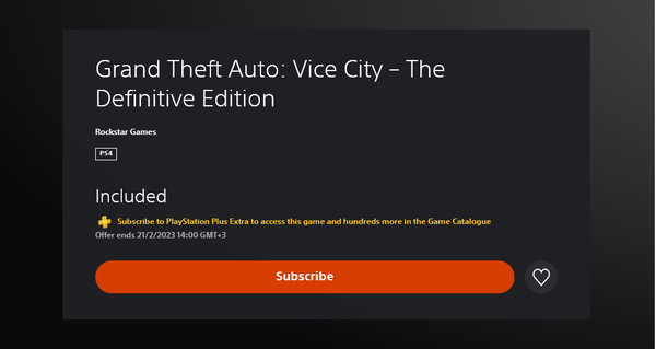 Vice City will be removed from the expanded PS Plus in February