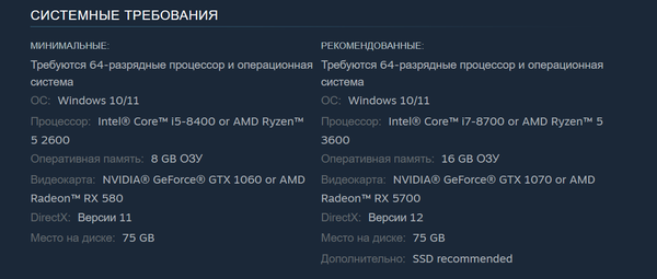 Denuvo and GTX 1060 in "minimalki"  revealed the system requirements of The Callisto Protocol for PC