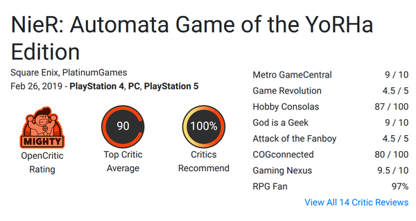 NieR: Automata для Nintendo Switch получает очень высокие оценки в прессе — порт хвалят в один голос