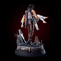 Figure of Johnny Silverhand with Alt Cunningham from Cyberpunk 2077 unveiled