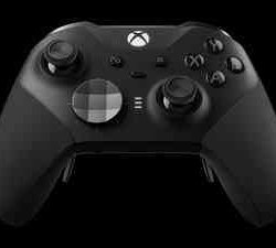 White Xbox Elite Series 2 controller shown in the video