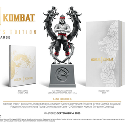 An image of the collector's edition of Mortal Kombat 1 with a figure of Liu Kang appeared